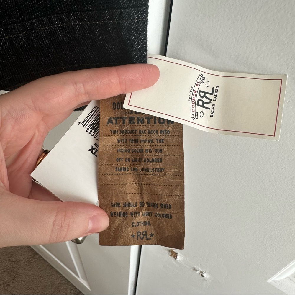 RRL Ralph Lauren Industrial Blue Indigo Cotton-Linen Denim Field Coat NWT - Picture 7 of 11